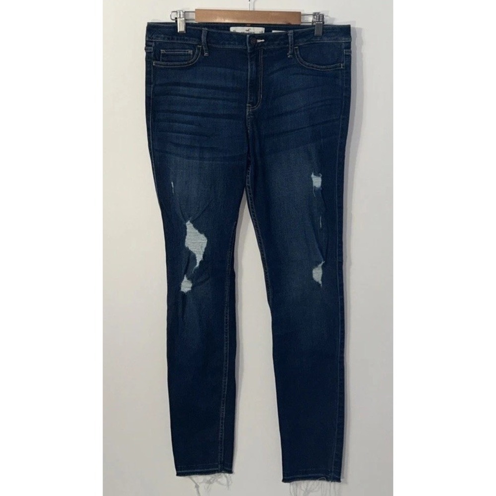 Women's Hollister High Rise Super Skinny Jeans Distressed 15L 32x32 No Pilling